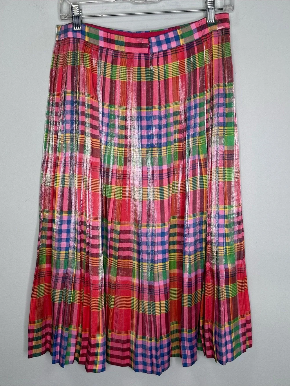 J. Crew Women’s Multicolored Shimmery Pleated Plaid Skirt L3614
